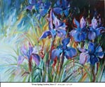 From the Spring Garden, Irises-2, Oil on Canvas